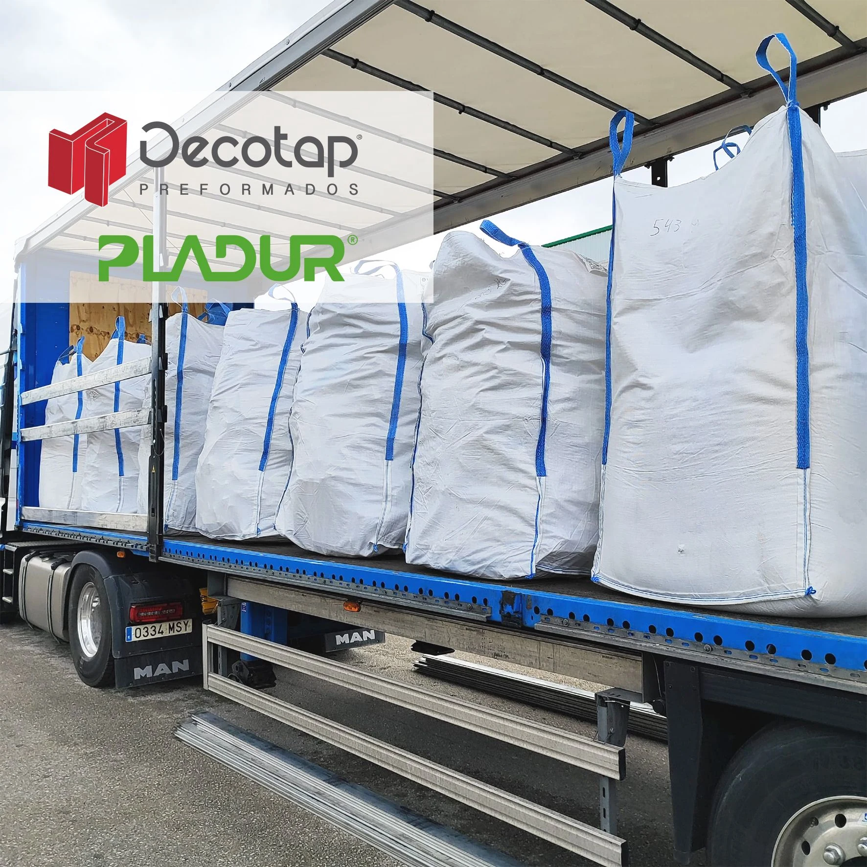Recortes de placa de yeso listos para su reciclaje con Pladur